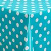 blue polka dot oilcloth